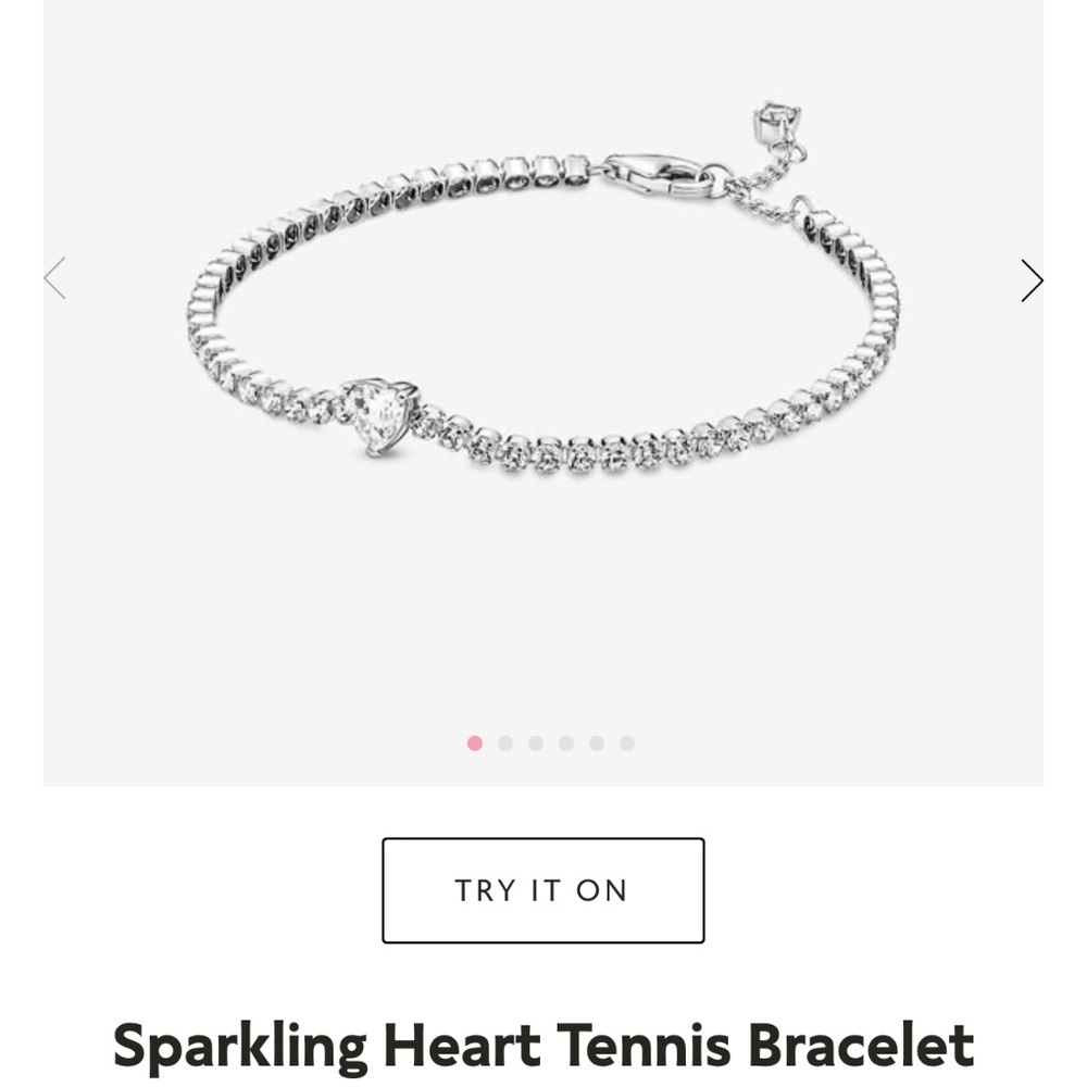 NEW: pandora sparkling heart tennis bracelet